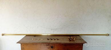 Bastone per tende in ottone, colore dorato, con fi