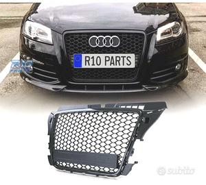 GRIGLIA AUDI A3 8P 08-12 LOOK RS3 NERO LUCIDO