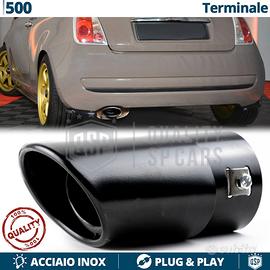 TERMINALE di Scarico OVALE per FIAT 500 Inox NERO