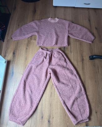 Tuta rosa in lana cotta