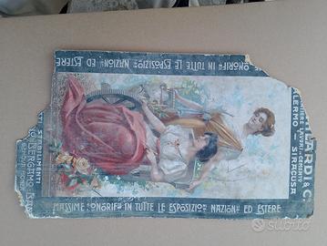 vecchio poster pubblicitario su cartoncino