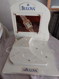 Espositore Orologi Bulova Vintage Bianco da Vetrin