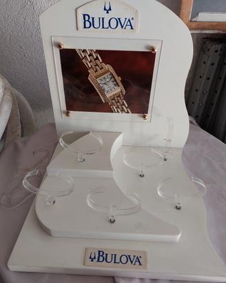 Espositore Orologi Bulova Vintage Bianco da Vetrin