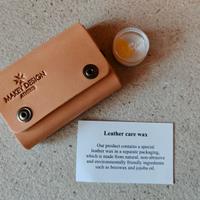 Makey portafoglio in vera pelle beige compatto