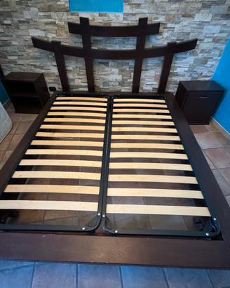 Letto in legno + comodini