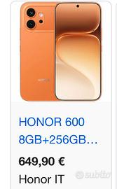Honor 600 256/8 gb arancione