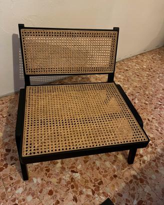 Poltroncina rattan nera