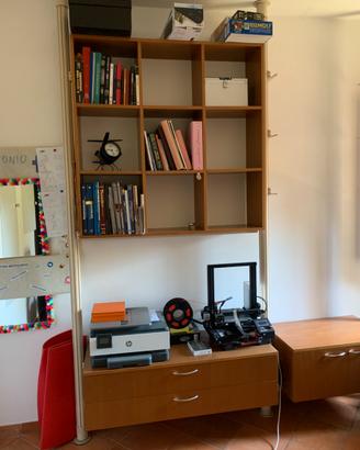 Libreria modulare/ parete attrezzata con cassetti