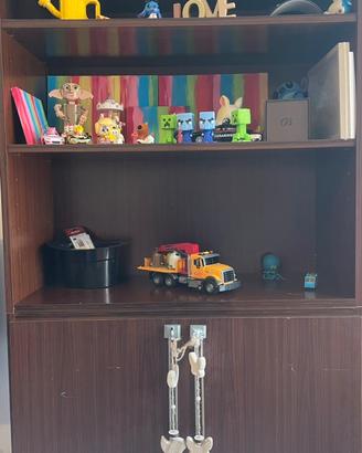 Mobile letto a scomparsa con libreria   - anni 80