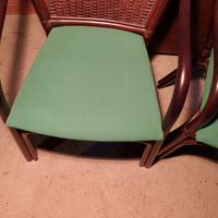 6 poltrocine in vimini con imbottitura tessuto