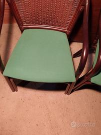 6 poltrocine in vimini con imbottitura tessuto