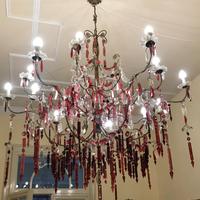 Lampadario anni 30 cristalli di Boemia . Bordo rar