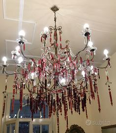Lampadario anni 30 cristalli di Boemia . Bordo rar