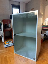 Vetrinetta bianca con altezza ripiano regolabile