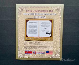 Francobollo 2019 Corea Nord Kim Jong Un Trump USA