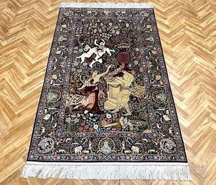 Tappeto persiano orientale Hereke di seta