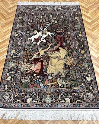 Tappeto persiano orientale Hereke di seta