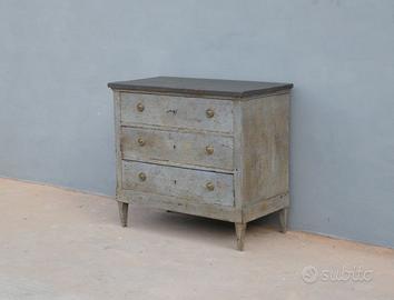 Comò cassettone Luigi XVI laccato Shabby Chic
