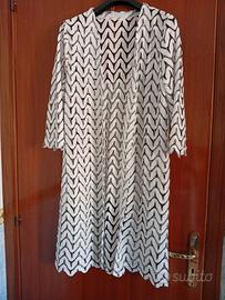 Donna Soprabito bianco e nero Cardigan lungo