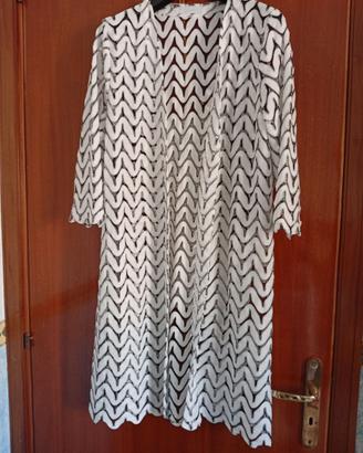Donna Soprabito bianco e nero Cardigan lungo