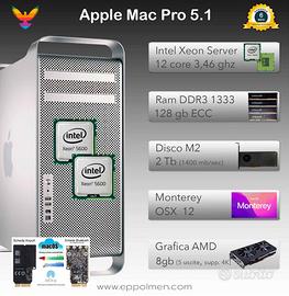 Apple Mac Pro 12 core 2012 Ram 128 gb  Monterey