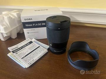Sigma 16mm F1.4 DC DN per Sony (come nuovo)