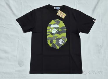 T-shirt BAPE nera Camo Verde (Nuova)