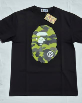 T-shirt BAPE nera Camo Verde (Nuova)