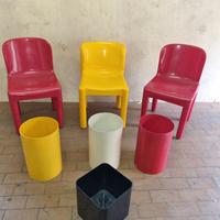sedie cestini vintage di design in plastica 