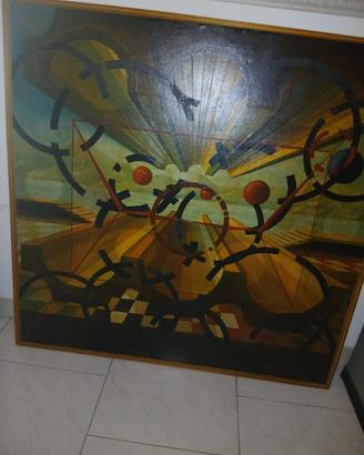 Quadro astratto Ezio Ghidini " 2000" + omaggio