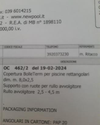 Copertura Piscina a rullo