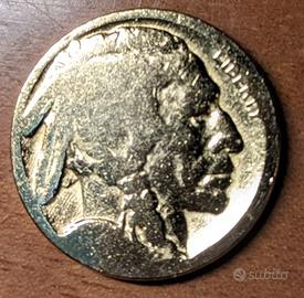 Riproduzione moneta d'oro 5 cents Buffalo
