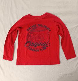 Maglia rossa baseball “Vintage Collegiate” maniche