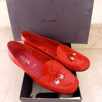Mocassini Prada donna rossi vintage, 37.5