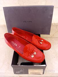 Mocassini Prada donna rossi vintage, 37.5
