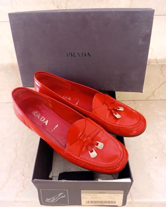 Mocassini Prada donna rossi vintage, 37.5