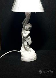 Lampada da tavolo  porcellana con putto,barocco