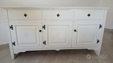 Credenza in legno massello bianca - Stile Shabby