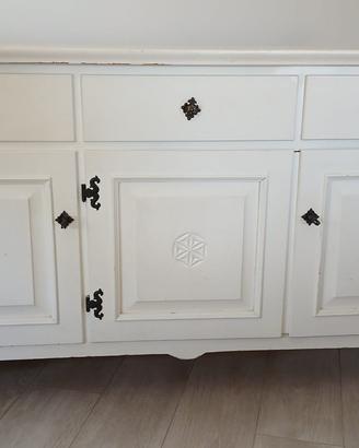 Credenza in legno massello bianca - Stile Shabby