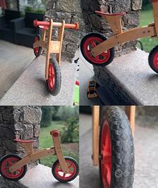 Bici senza pedali in legno per bambini 