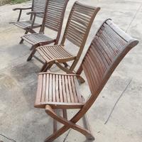 Set 4 Sedie da Giardino in Legno Teak