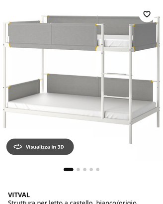 Letto a castello Ikea in metallo 90x200