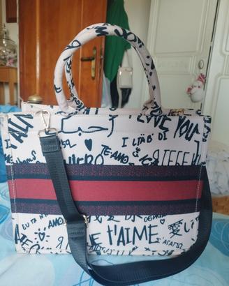 Borsa tote con tracolla 