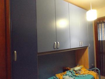 Armadio a ponte blu + mensola abbinata