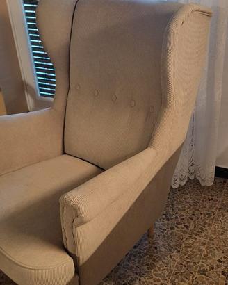 Poltrona beige stoffa comoda