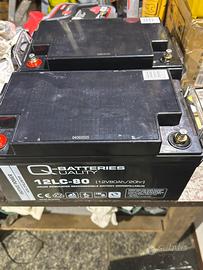 Coppia batterie 80 ah per caravan camper seminuove