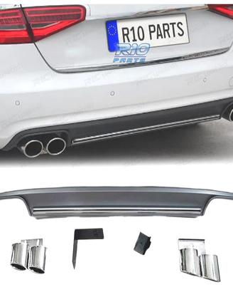DIFFUSORE AUDI A4 B8 11-15 LOOK S4 + TERMINALI INO