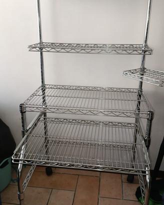 Scaffale in metallo cromato