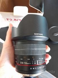 Samyang 10 mm 2.8 attacco Canon