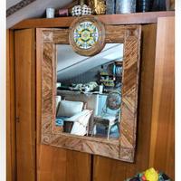 specchio+consolle in giunco placcato 